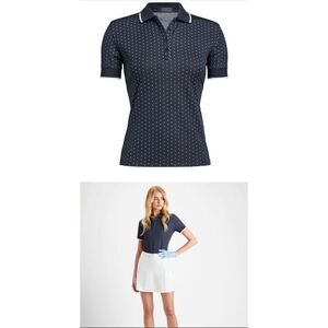 G/Fore short sleeve polka dot golf polo shirt L